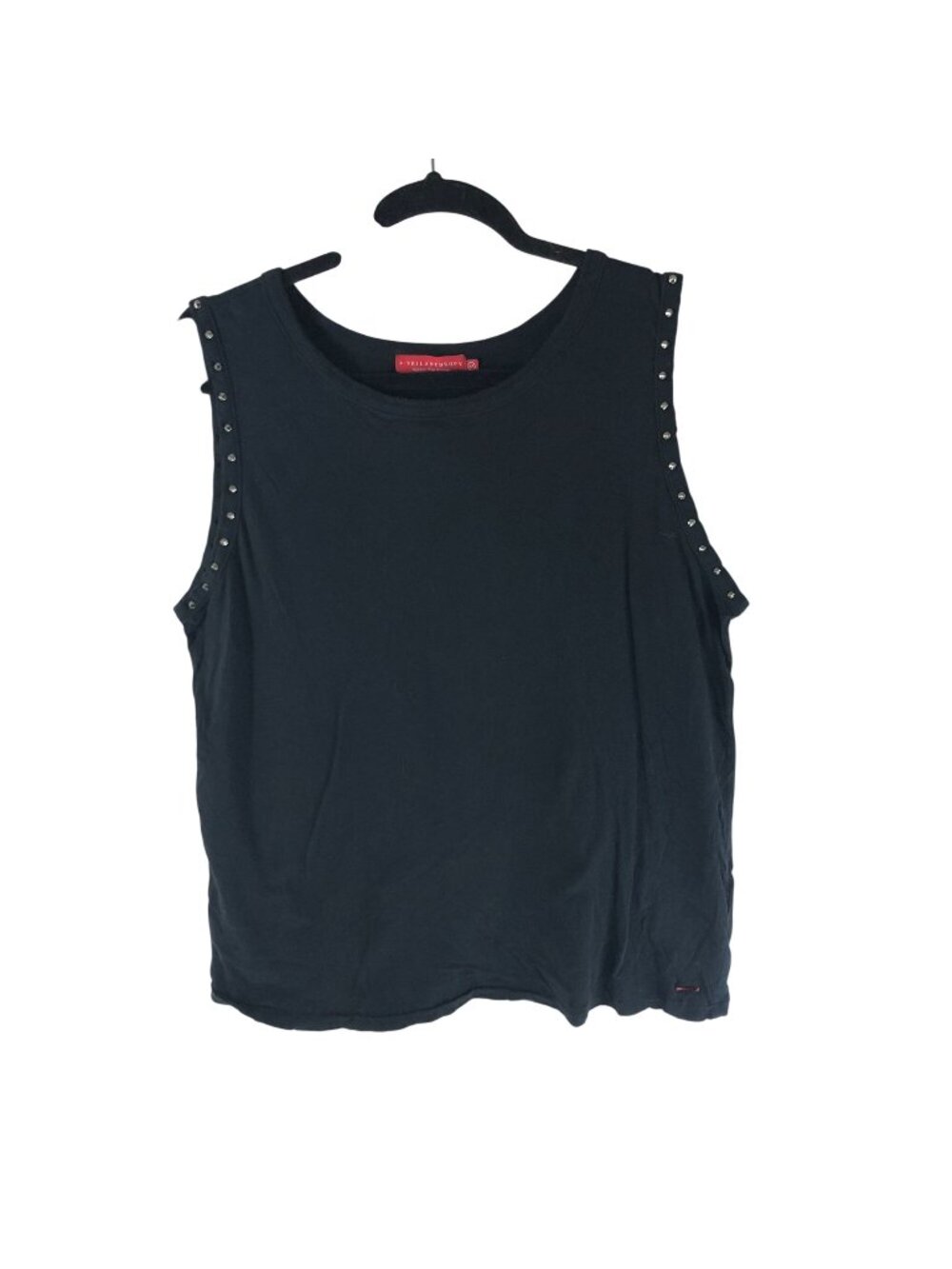N: Philanthropy Black Studded Sleeveless Tank Top Womens M 100% Cotton USA Made